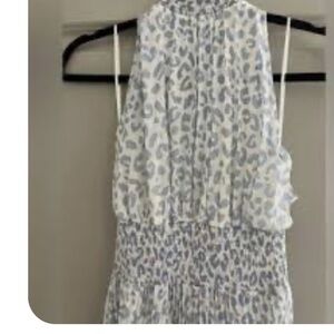 Olivaceous Blue Halter High Low Sundress